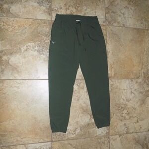 Under Armour Jogger Pants Womens Small Olive Green Loose Fit Activewear